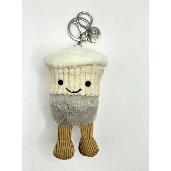 Jellycat Amuseables Coffee To Go Plush Bag Charm Clip Mini Cup 4" - Picture 6 of 6